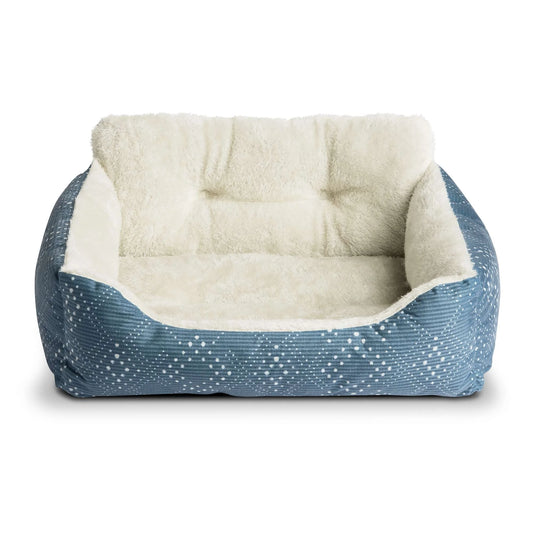 Puppy Dog Bed, Plush Bolster Dog for Small Dogs, Small, 21" X 17", Pink